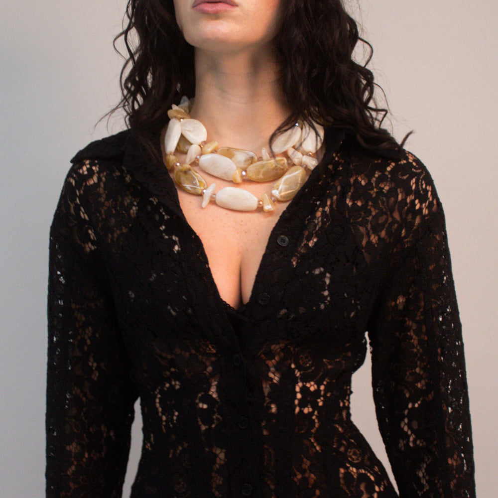 LACE BUTTON DOWN